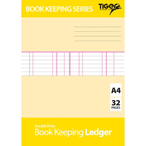 Bookkeeping Ledger Book - TIGER A4 Double Entry 32 Pages T302300